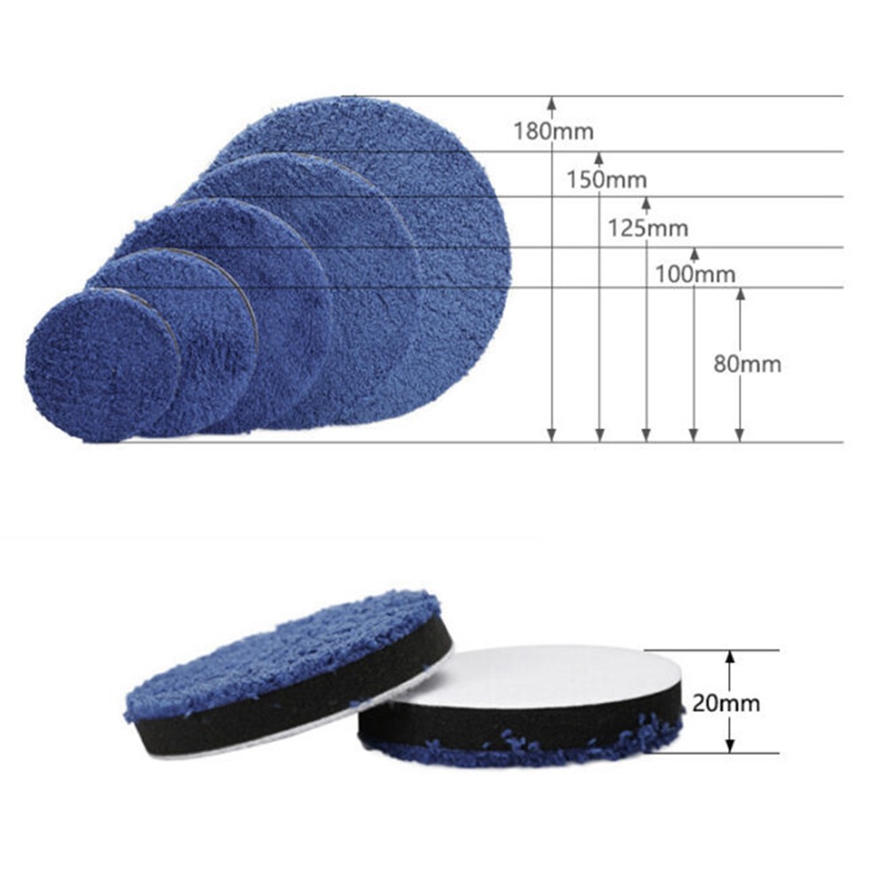 2pcs 3/4/5/6/7 inch Microfiber Car Polishing Pad Body Polish Micro Fiber Polishing Wheels for Car Polisher