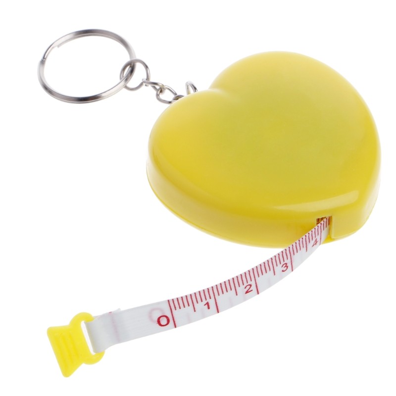 Dropshipping Portable Keychain Retractable Ruler Heart-shaped Tape Measure 1.5 Meter