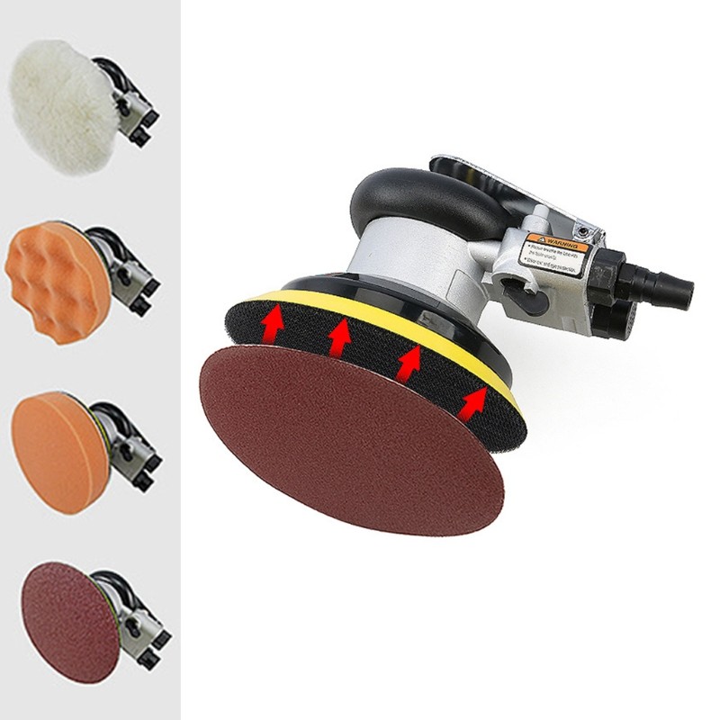 5 inch/6 inch Non-Vacuum Matte Surface Circular Pneumatic Sander Random Orbital Wood Sander Polisher Grinding Machine