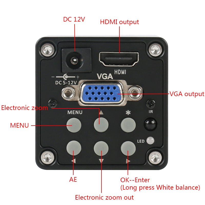 14MP 1080P HDMI VGA Camcorder Digital Microscope 100X 130X 180X 200X 300X 500X C Mount Lens for Phone PCB Soldering Repair