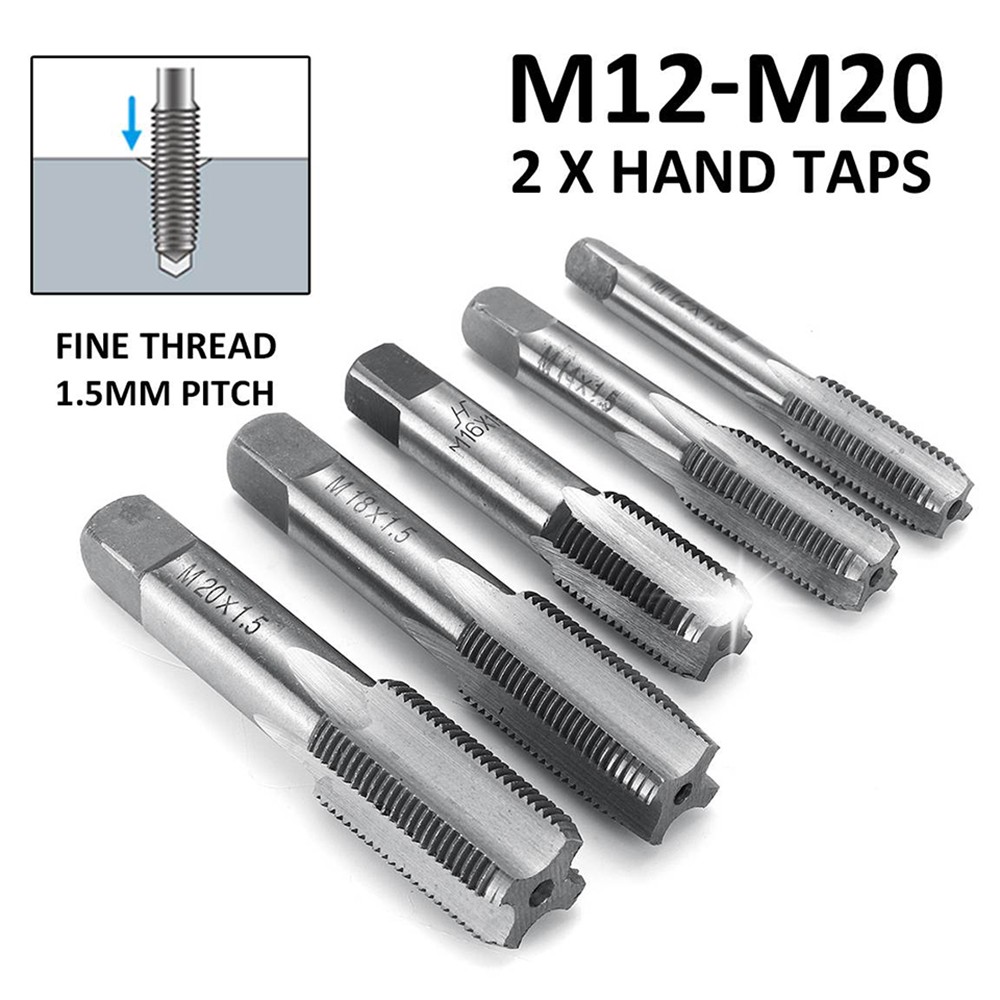 2pcs Hss Right Hand Tap Drill Hand Tools Screw Thread Metric Plug Taps M2 M3 M4 M5 M6 M8 M10 M12 M16 M20 M22 M24 M27 M30