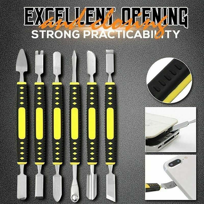 6pcs Mini Metal Repair Kit Metal Spudger Pry Opening Mobile Phone Repair Tool Kit Metal Crustic Lift Bar Repair Tools