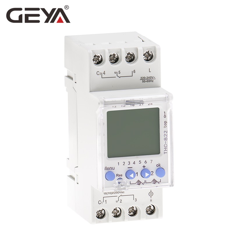 GEYA THC-822 التخاطب برمجة الموقت 2 قناة التحول الاتصالات الرقمية الموقت التبديل مع بطارية 16A 220V 110V