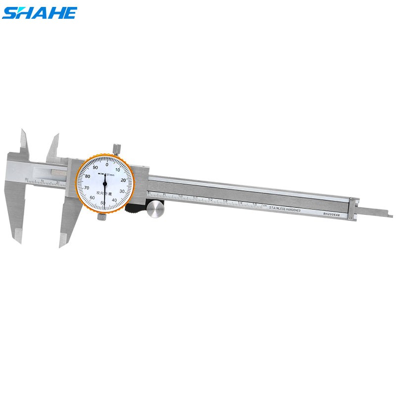 SHAHE 150mm/200mm Double Shock Proof 0.01mm Precision Vernier Caliper Micrometer Dial Caliper Vernier Scale