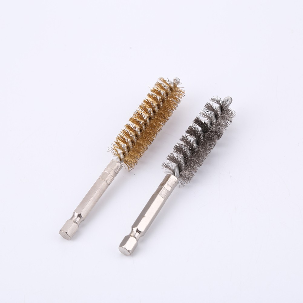 2pcs Stainless Steel Copper Wire Car Cleaning Steel Brush Machine Toothbrush Rust Scrub Removal Cleaning Tools With Drill