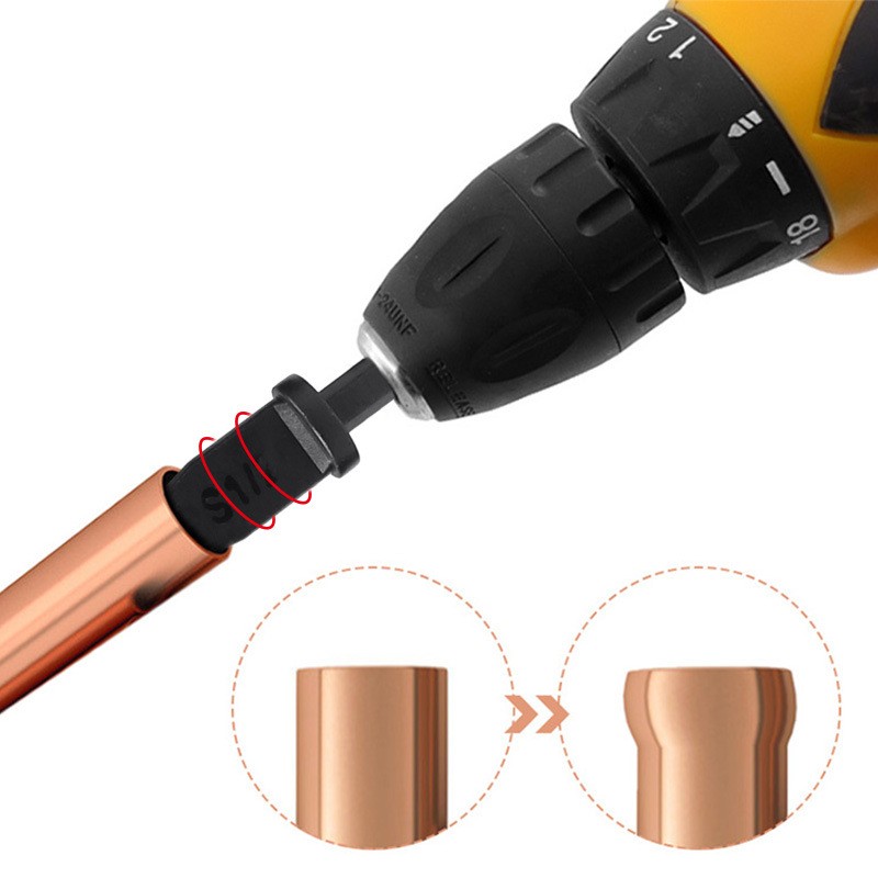 HILIXUN 6-piece Copper Pipe Expander Lathe Tube Expander Electric Tube Expander Burn Head Air Conditioner Repair Tool Set