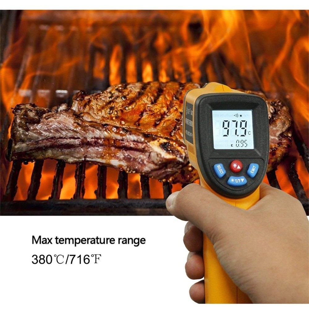 Infrared Digital Thermometer C/F Non-contact Infrared Thermometer Infrared Laser Thermometer Gun -50~380/600 Degree