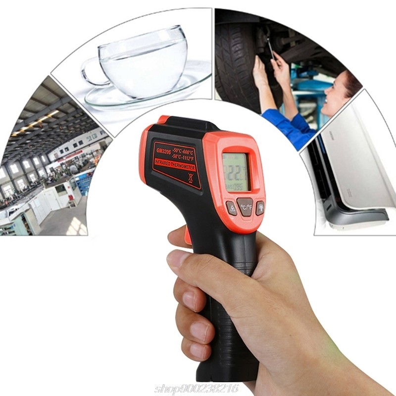 -50~600℃/-58~1112℃ GM320S Non Contact Industrial Infrared Thermometer High Infrared Heat Gun Laser Pointer F06 21 Dropship