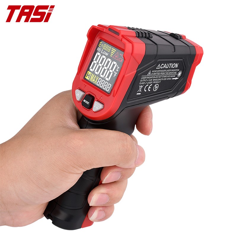 TASI TA601A/B/C ميزان الحرارة الرقمي بالأشعة تحت الحمراء لتحديد المواقع بالليزر مقياس الحرارة VA لون LCD ضوء إنذار عدم الاتصال Termometro