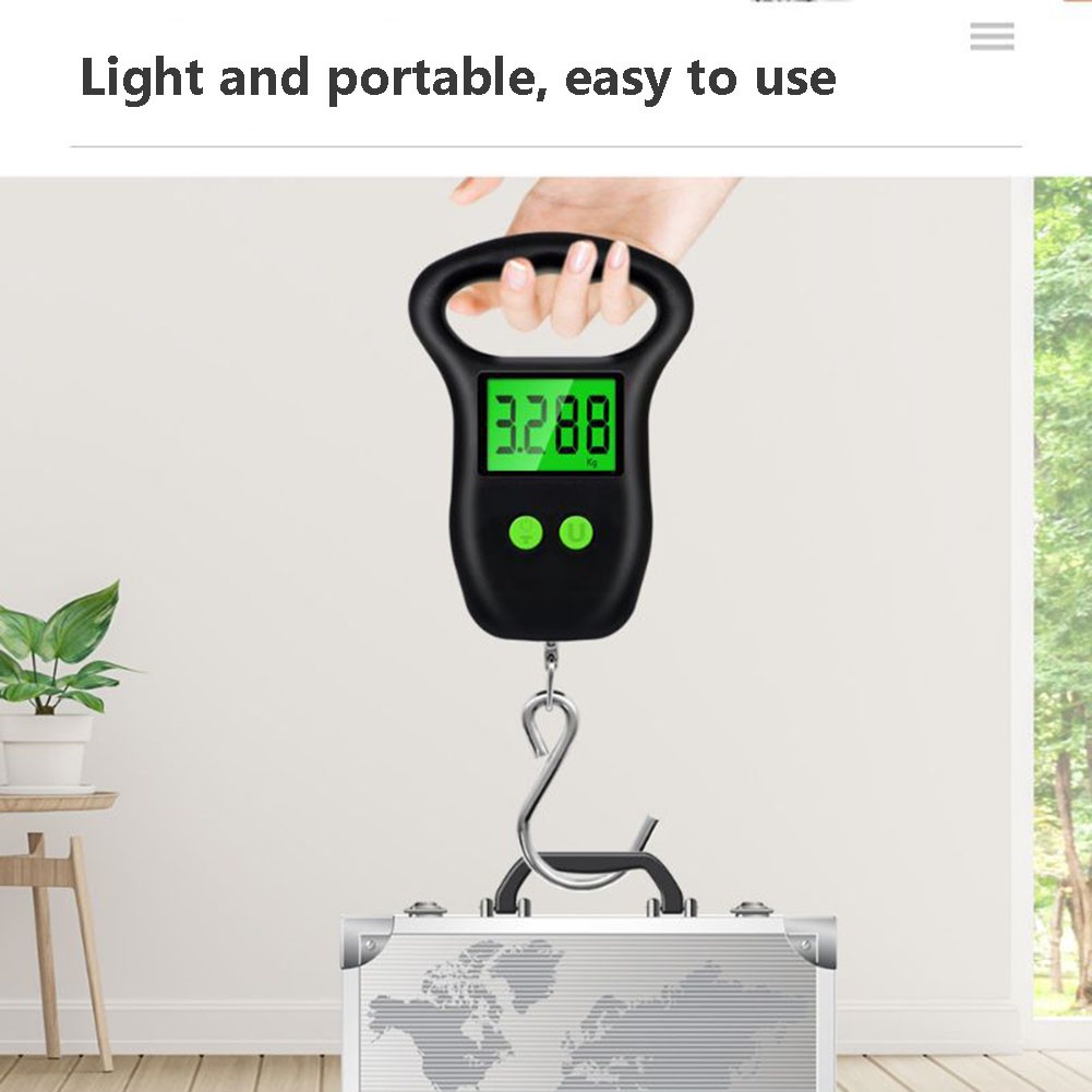 Portable 50KG Hanging Scale with Backlight Electronic Fishing Weights Pocket Digital Fishing Scales Luggage Weight Tool