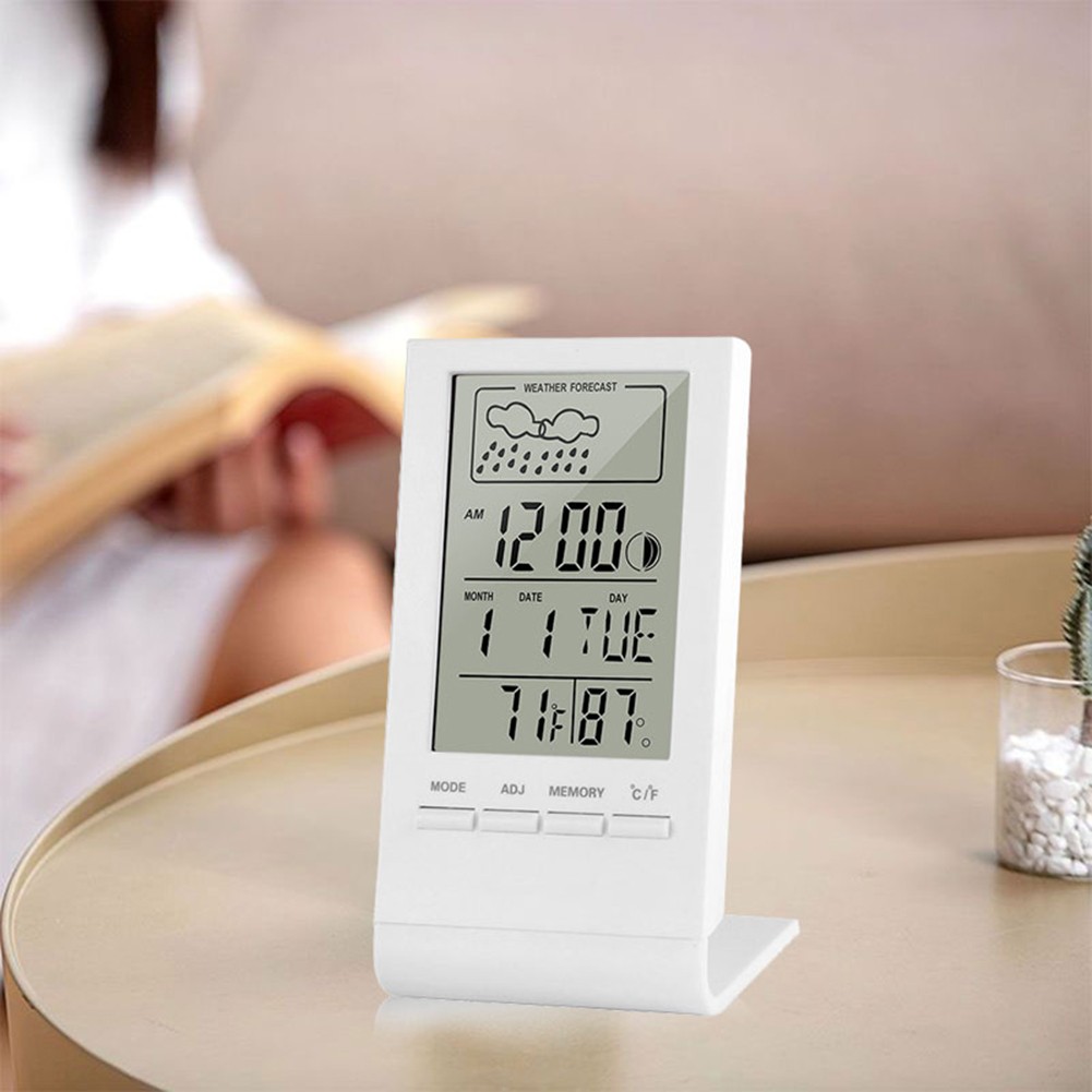 Mini Digital Thermometer Hygrometer Temperature Humidity Sensor Monitor Multifunction Meter Alarm Clock Weather Station Barometer