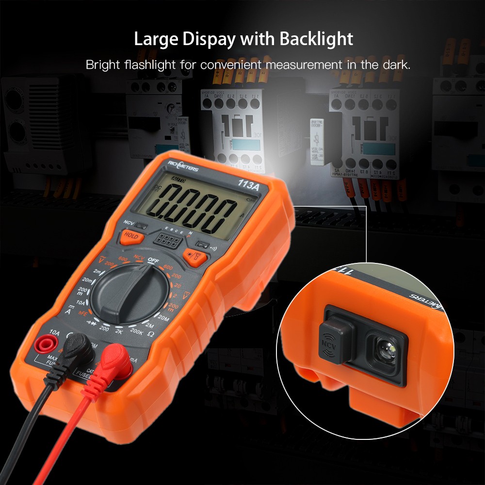 RICHMETERS Digital Multimeter RM113A/RM113D Multimeter with 6000 Count NCV Voltage Temperature Tool with Magnetic Suction and Flash Light