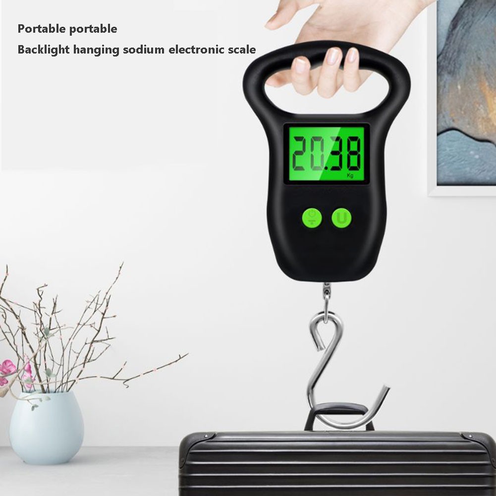 Portable 50kg Hanging Scale with Backlight Electronic Fishing Weights Pocket Digital Fishing Scales Luggage Kitchen Weight