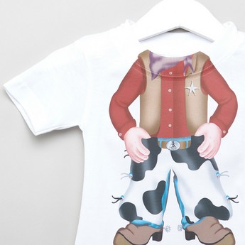 Just Add A Kid Cowboy Print T-shirt with Short Sleeves