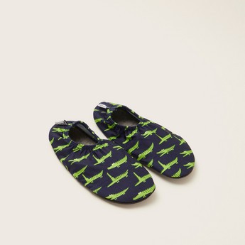 Alligator Printed Slip-On Footies