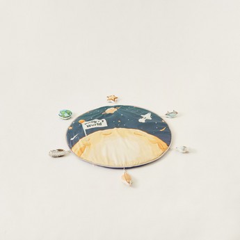 Fancy Fluff Moon Print Playmat with Detachable Soft Toys