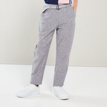 Eligo Solid Pants with Pocket Detail and Belt