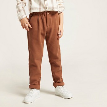 Solid Pants with Pockets and Elasticised Waistband