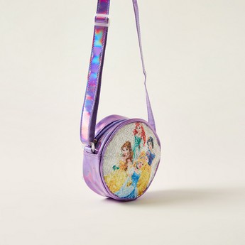 Disney Princess Embellished Crossbody Bag with Zip Closure