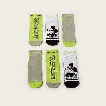 Disney Mickey Mouse Print Ankle Length Socks - Set of 3