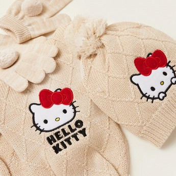 Hello Kitty Embroidered Detail 3-Piece Winter Accessory Set