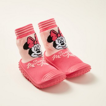 Disney Minnie Mouse Print Sneaker Booties