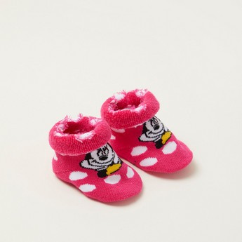 Disney Winnie-the-Pooh Print Booties with Folded Cuffs