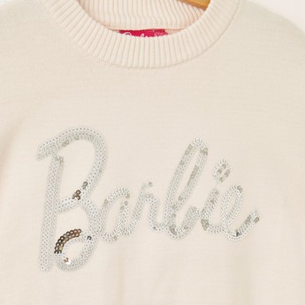 Barbie Sequin Embellished Sweater with Long Sleeves