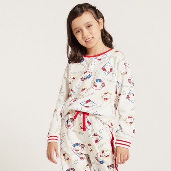 Sanrio All-Over Hello Kitty Print Pullover with Long Sleeves