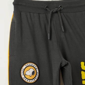 Peanuts Print Joggers with Drawstring Closure