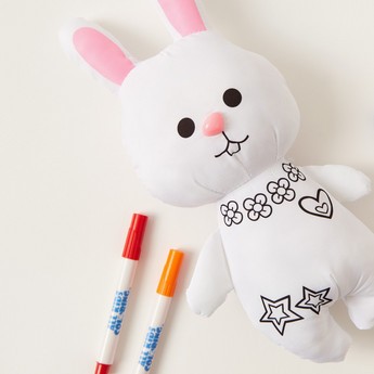 Juniors Washable Rabbit Shaped Puppet with Colouring Markers