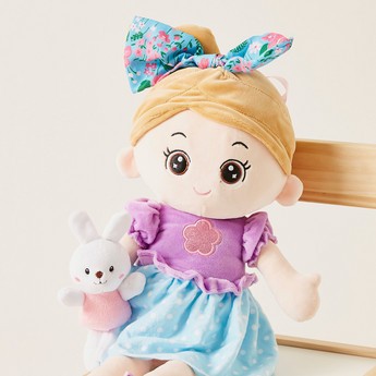 Juniors Purple and Blue Dress Doll with Rabbit - 60 cms