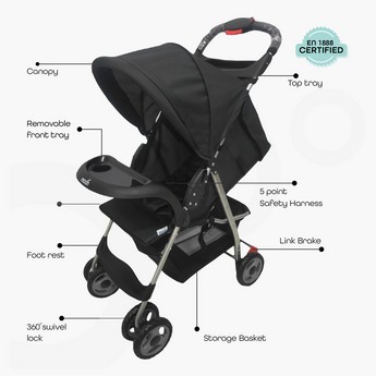 Moon Foldable Baby Stroller with Canopy