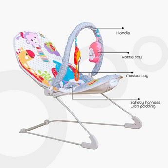 Moon Hop-Hop Vibrating Bouncer with Toy Bar