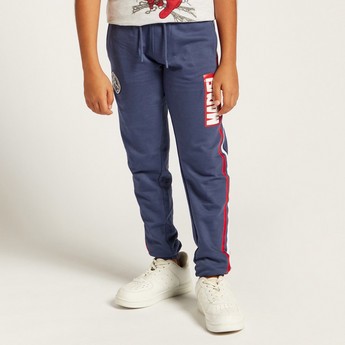 Printed Mid-Rise Jog Pants with Drawstring Closure and Pockets