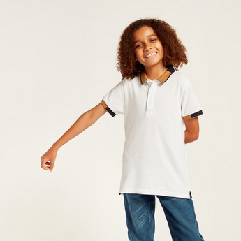 Juniors Polo Neck T-shirt with Short Sleeves