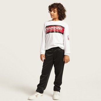 Reebok Logo Print Round Neck Sweatshirt and Joggers Set