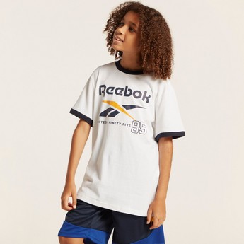 Reebok Graphic Print T-shirt with Short Sleeves