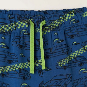 Juniors Printed Shorts with Drawstring Closure and Pockets