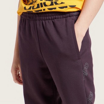 adidas Logo Print Jog Pants with Pockets and Drawstring