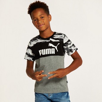 PUMA Logo Print T-shirt with Crew Neck and Short Sleeves