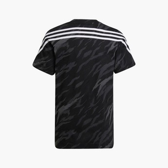 adidas Printed T-shirt with Crew Neck and Short Sleeves