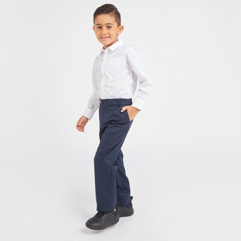 Juniors Solid Trousers with Pocket Detail - Set of 2