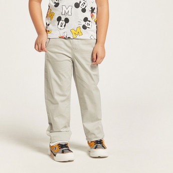 Juniors Solid Pants with Drawstring Closure and Pockets