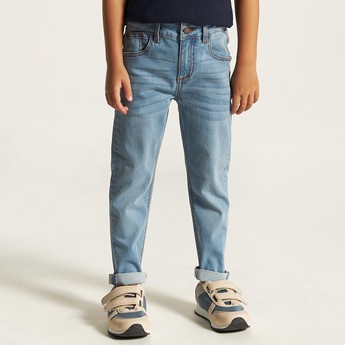 Juniors Solid Jeans with Pocket Detail and Belt Loops