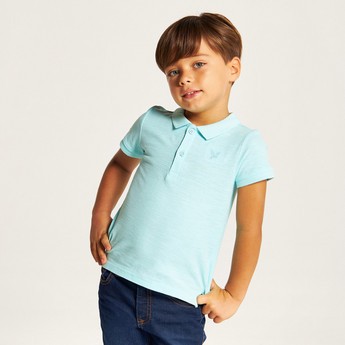 Juniors Solid Polo T-shirt with Short Sleeves