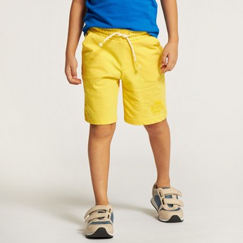 Juniors Solid Shorts with Drawstring Closure and Pockets