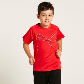 PUMA Printed T-shirt with Crew Neck and Short Sleeves