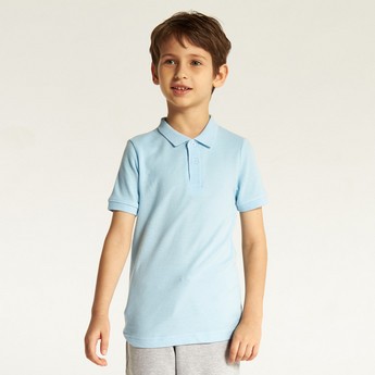 Juniors Solid Short Sleeves Polo T-shirt