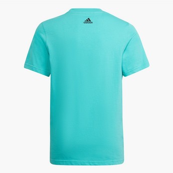 adidas Logo Print Crew Neck T-shirt with Short Sleeves